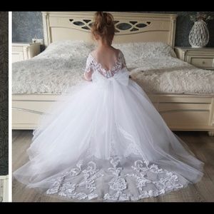 White Lace Flower Girl Dresses
